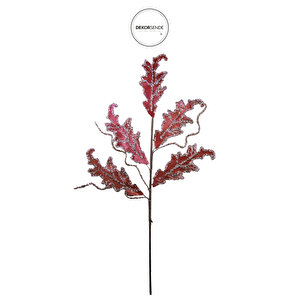 Yapay Taşlı Kadife Yaprak Dal Pembe 70 Cm