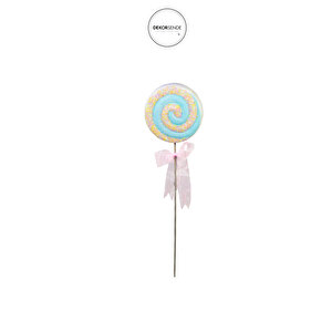 Işıltılı Yılbaşı Lolipop Süs Mint Yeşili 40 Cm