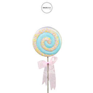 Işıltılı Yılbaşı Lolipop Süs Mint Yeşili 40 Cm