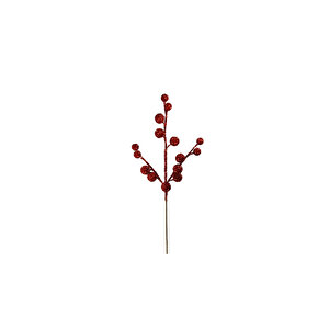 Yılbaşı Süsü Parlak Topçuk Dal Kırmızı 55 Cm