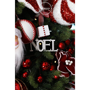 Yılbaşı Süsü Simli 2'li Noel Yazısı Beyaz 13 Cm