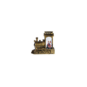 Yılbaşı Temalı Kar Küresi Tren Noel Baba Biblo Antik Eskitme 13 Cm