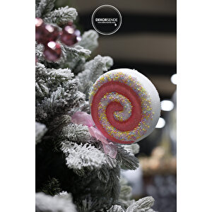 Yılbaşı Süsü Simli Lolipop Süs Pembe 40 Cm