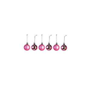 Yılbaşı Süsü 6'lı Top Pembe 4 Cm