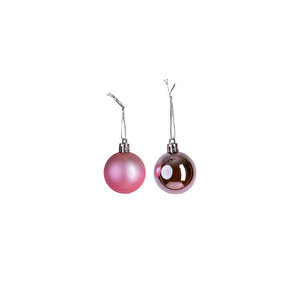 Yılbaşı Süsü 6'lı Top Pembe 4 Cm