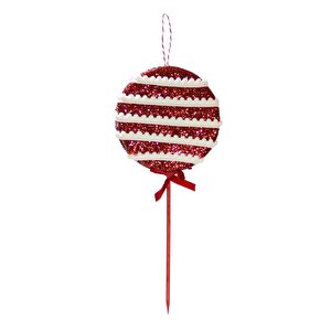 Yılbaşı Süsü Lolipop Kırmızı 31 Cm