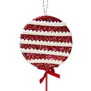 Yılbaşı Süsü Lolipop Kırmızı 31 Cm