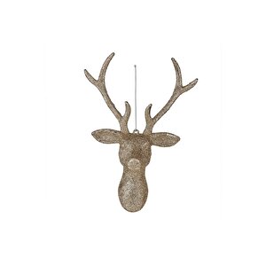 Yılbaşı Süsü Geyik Büstü Gold 21 Cm