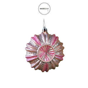 Yılbaşı Süsü Lüks Parlak Top 2'li Pembe 10 Cm
