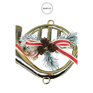 Yılbaşı Süsü Kozalaklı Korno 25 Cm