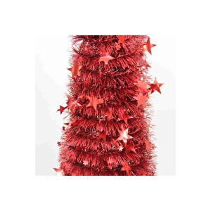 Yılbaşı Sim Şerit Ağaç Kırmızı 150 Cm