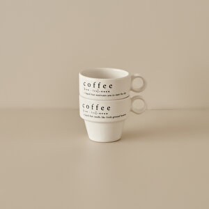 Coffeeaholic Seramik Espresso 2'li Set Siyah (105 Cc) Siyah