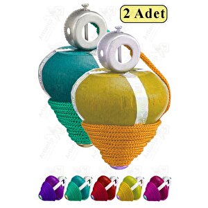 Ahşap Topaç 2 Adet Renkli Kaliteli Ahşap Topaç İpli Dönene Zilli Ağaç Topaç Nostaljik Oyuncak Geleneksel Okul Öncesi