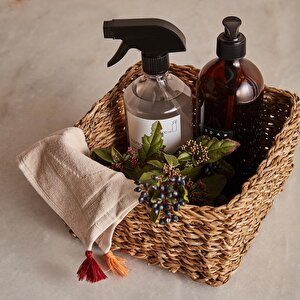 Kiara Hasır Kare Sepet Naturel (18x18x8 Cm) Naturel