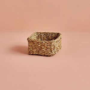 Kiara Hasır Kare Sepet Naturel (18x18x8 Cm) Naturel