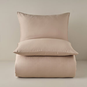 %100 Pamuk Saten Supreme Basic Tek Kişilik Nevresim Seti Vizon (160x220 Cm) Vizon