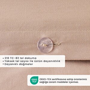 %100 Pamuk Saten Supreme Basic Tek Kişilik Nevresim Seti Vizon (160x220 Cm) Vizon