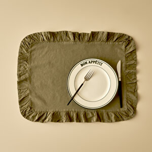 %100 Pamuk Elegance Amerikan Servis Haki (35x45 Cm) Haki