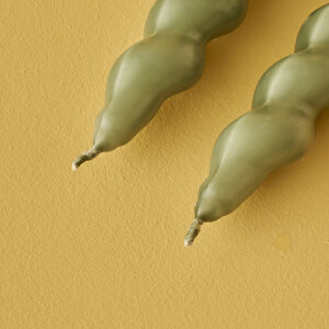 Hill Burgulu Şamdan Mum 2'li Yeşil (18x2 Cm) Yeşil