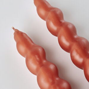 Hill Burgulu Şamdan Mum 2'li Kiremit (18x2 Cm) Kiremit