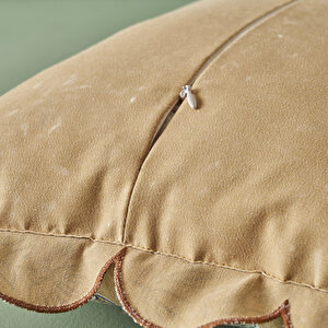 %100 Pamuk Indian Scallop Kırlent Kılıfı (35x50 Cm) Çok Renkli