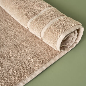 %100 Pamuk Premium Dorita Ayak Havlusu Bej (50x70 Cm) Bej Bej