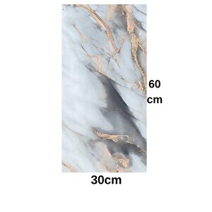 Shiny Mix Color Mermer Desenli 60x30cm Yapışkanlı Mutfak Banyo Kaplama Duvar Paneli Kağıdı Tx-092