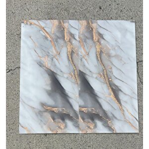 Shiny Mix Color Mermer Desenli 60x30cm Yapışkanlı Mutfak Banyo Kaplama Duvar Paneli Kağıdı Tx-092