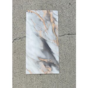 Shiny Mix Color Mermer Desenli 60x30cm Yapışkanlı Mutfak Banyo Kaplama Duvar Paneli Kağıdı Tx-092