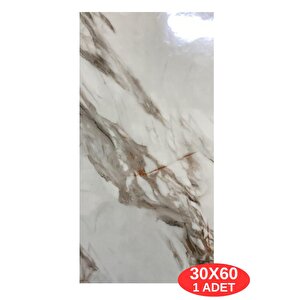 Shiny Royal Marble Mermer Desenli 60x30cm Yapışkanlı Mutfak Banyo Kaplama Duvar Paneli Kağıdı Cf-004