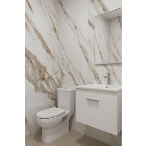 Shiny Royal Marble Mermer Desenli 60x30cm Yapışkanlı Mutfak Banyo Kaplama Duvar Paneli Kağıdı Cf-004