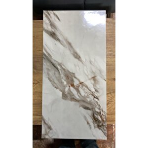 Shiny Royal Marble Mermer Desenli 60x30cm Yapışkanlı Mutfak Banyo Kaplama Duvar Paneli Kağıdı Cf-004