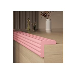 8cmx200cm 1 Adet Yapışkanlı Meva Pembe Lambiri Model Çıta Süpürgelik Tablo Tavan Koruyucu Kenar Çıta