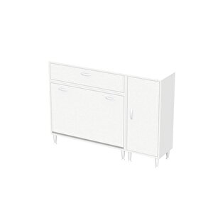 Yenice Banyo Dolabı 100 Cm’lik 3 Sepetli, Kapaklı Üst Göz Ve 50’lik Kapaklı 1 Raf (150 Cm Genişlik)