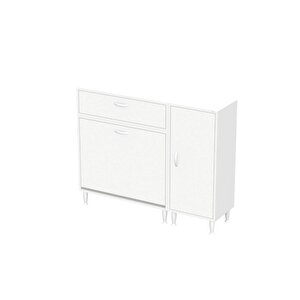 Yenice Banyo Dolabı 80 Cm’lik 2 Sepetli, Kapaklı Üst Göz Ve 40’lık Kapaklı 1 Raf (120 Cm Genişlik)