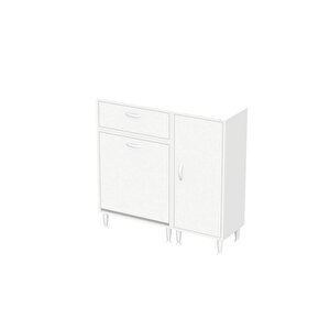 Yenice Banyo Dolabı 60 Cm’lik 1 Geniş Sepetli, Kapaklı Üst Göz Ve 45’lik Kapaklı 1 Raf (105 Cm Genişlik)