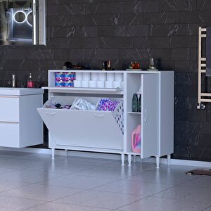 Yenice Banyo Dolabı 90 Cm’lik 3 Sepetli, Kapaklı Üst Göz Ve 50’lik Kapaklı 1 Raf (140 Cm Genişlik) 140 cm