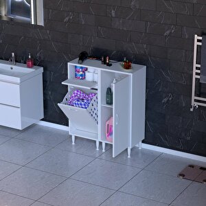 Yenice Banyo Dolabı 35’lik 1 Sepetli, Kapaklı Üst Göz Ve 35’lik Kapaklı 1 Raf (70 Cm Genişlik) 70 cm