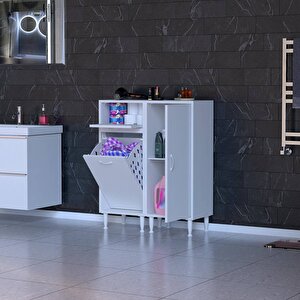 Yenice Banyo Dolabı 35’lik 1 Sepetli, Kapaklı Üst Göz Ve 35’lik Kapaklı 1 Raf (70 Cm Genişlik) 70 cm