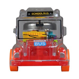 Işıklı Sesli Şeffaf Minibüs Kırmızı