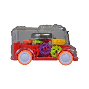 Işıklı Sesli Şeffaf Minibüs Kırmızı