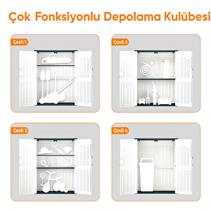Metal Raflı Bahçe Depolama Dolabı