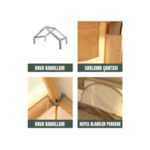 Robo 6 Kişilik 4 Mevsim Şişme Kamp Çadırı (oxford 210t Upf>40 Kumaş, -40 °c'ye Kadar Kullanım)
