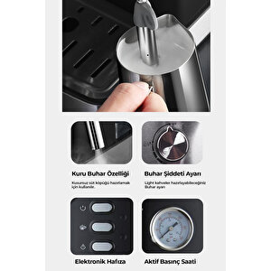 Robo Süt Köpürtücülü Espresso Latte Cappuccino Americano Kahve Makinesi 1.5 Litre