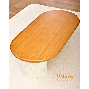 Doğal Meşe Tabla & Bohem Beyaz Ayak - Zag Orta Sehpa