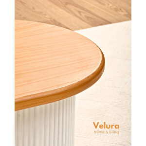 Doğal Meşe Tabla & Bohem Beyaz Ayak - Zag Orta Sehpa