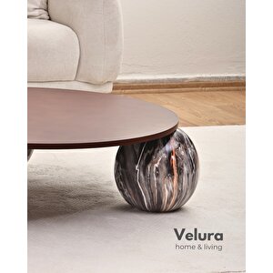 Modern Orta Sehpa & Küre Sehpa & Top Sehpa & Yuvarlak Ceviz Mdf & Dune