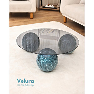 Modern Orta Sehpa & Küre Sehpa & Top Sehpa & Füme Yuvarlak Cam & Ocean