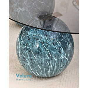 Modern Orta Sehpa & Küre Sehpa & Top Sehpa & Füme Yuvarlak Cam & Ocean