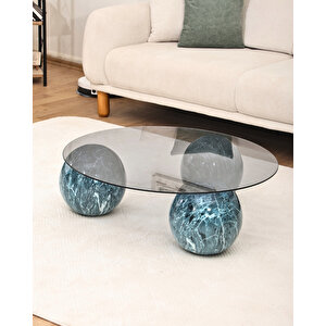 Modern Orta Sehpa & Küre Sehpa & Top Sehpa & Füme Yuvarlak Cam & Ocean